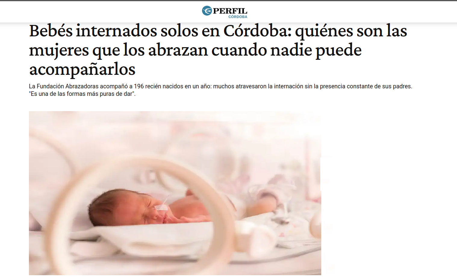 Bebés internados solos en Córdoba